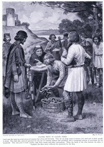 Pago de alquiler en tiempos sajones, años 1920 de Ernest Prater